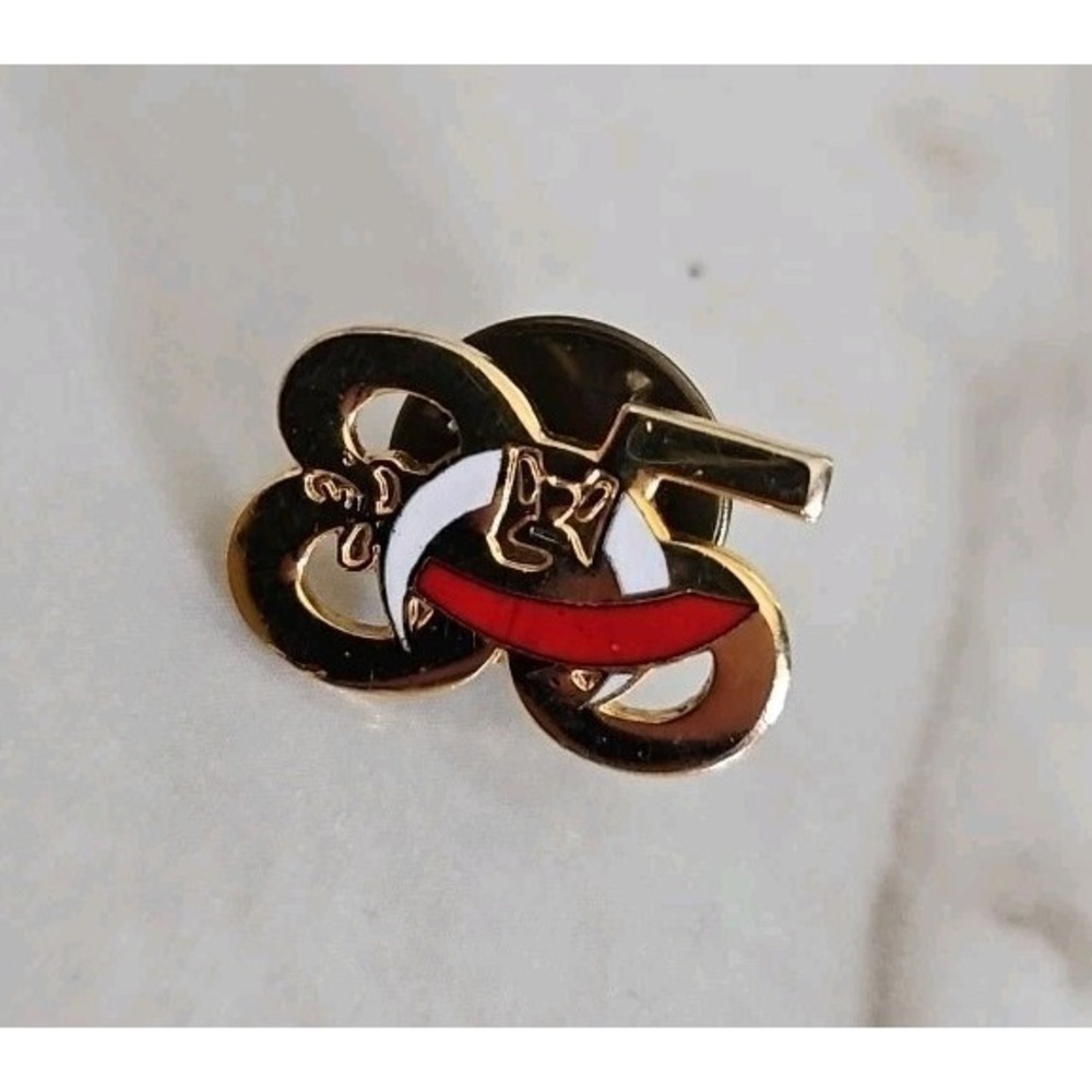 Vtg 1985 Masonic Freemason Shriner Oleika Shrine Gold Tone Lapel Pin